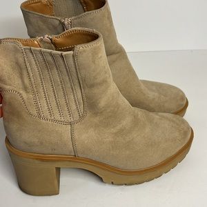 Tan Tall Chunky Booties